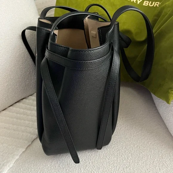 Tory Burch Black Romi Leather Tote - Picture 7 of 10